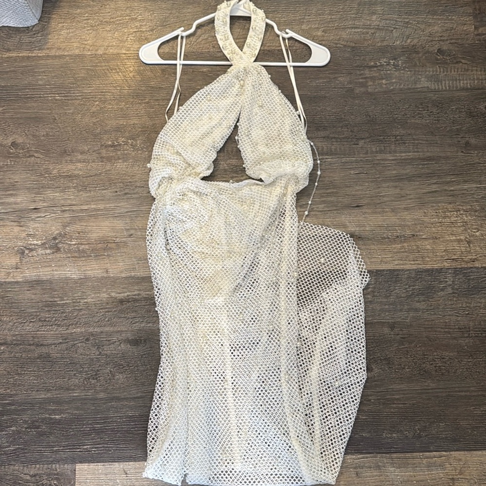 12th Tribe Bellagio, white pearl maxi dress new with tags
